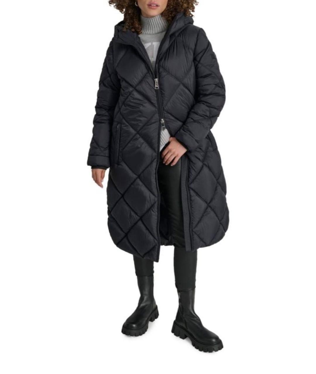 DKNY Черное полиэстеровое пальто, фото 2