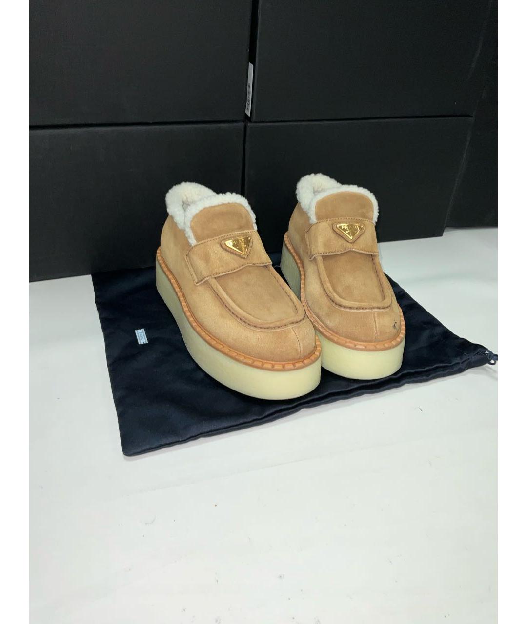PRADA Коричневые замшевые лоферы, фото 7