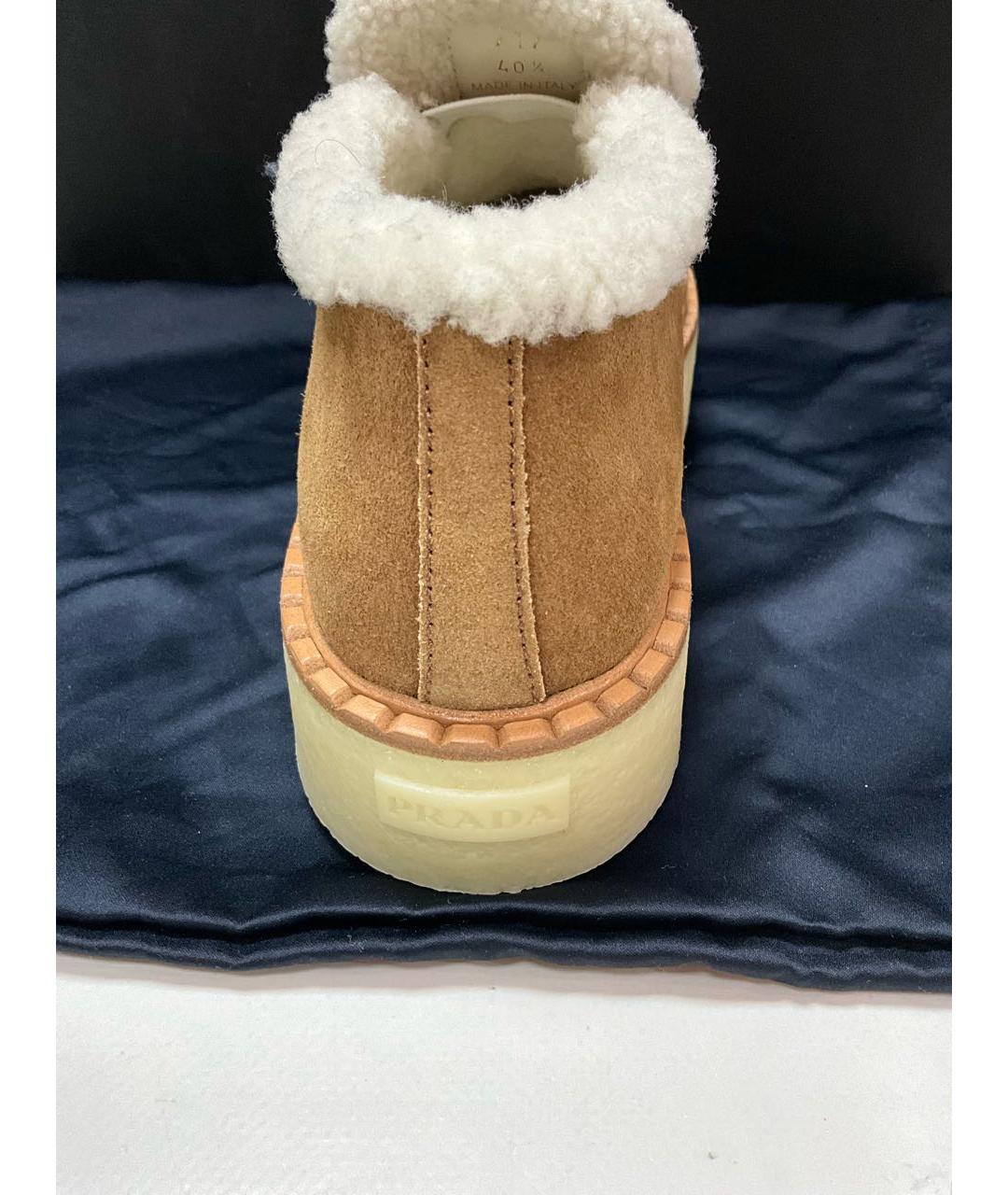 PRADA Коричневые замшевые лоферы, фото 6