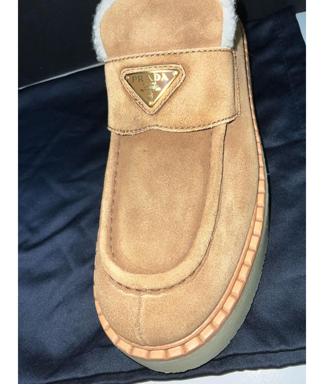 PRADA Коричневые замшевые лоферы, фото 2