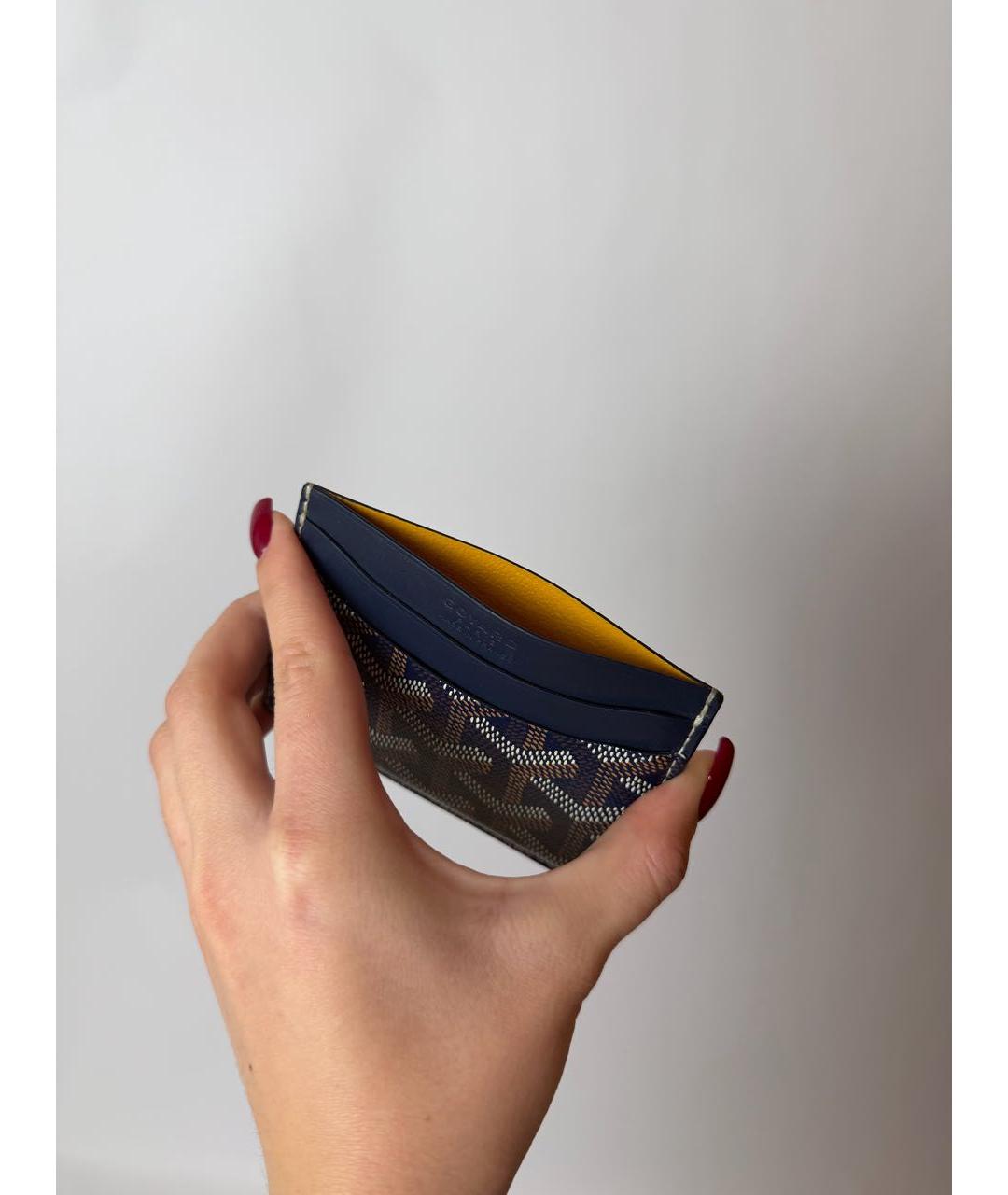 GOYARD Темно-синий кожаный кардхолдер, фото 6