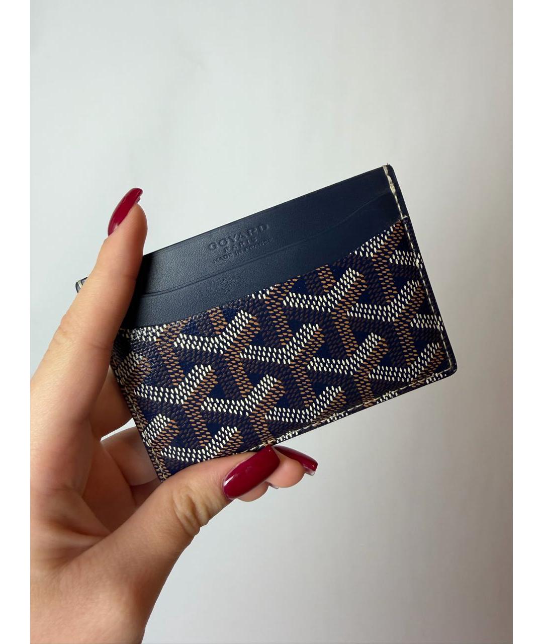 GOYARD Темно-синий кожаный кардхолдер, фото 3