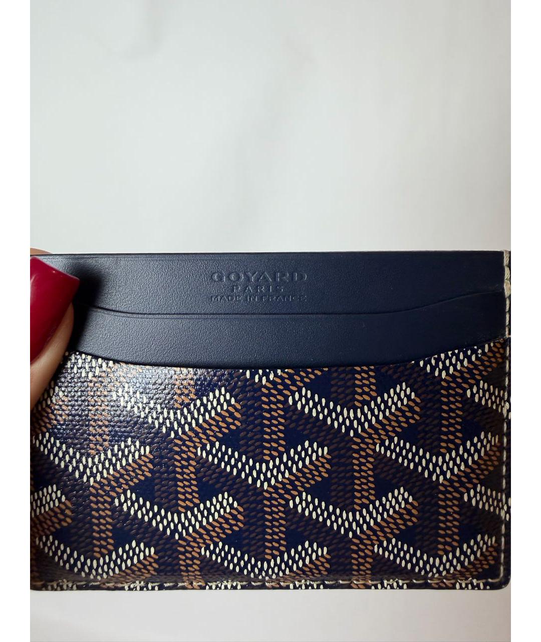 GOYARD Темно-синий кожаный кардхолдер, фото 4
