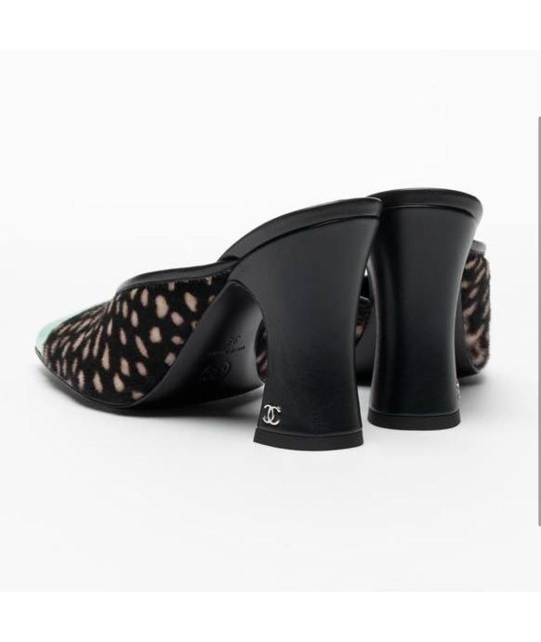 CHANEL Бирюзовые кожаные сандалии, фото 2