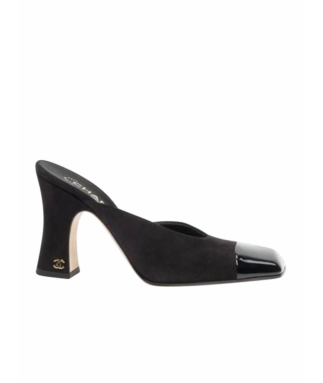 CHANEL Черные кожаные сандалии, фото 1