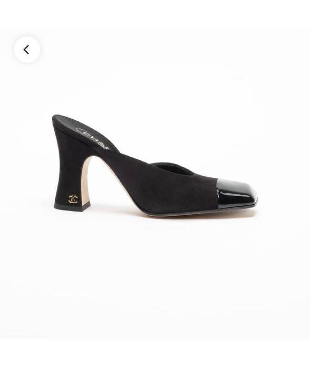 CHANEL Черные кожаные сандалии, фото 4