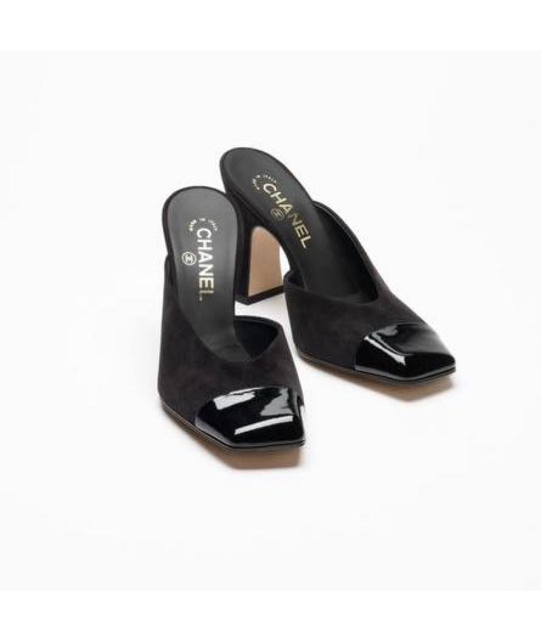 CHANEL Черные кожаные сандалии, фото 2