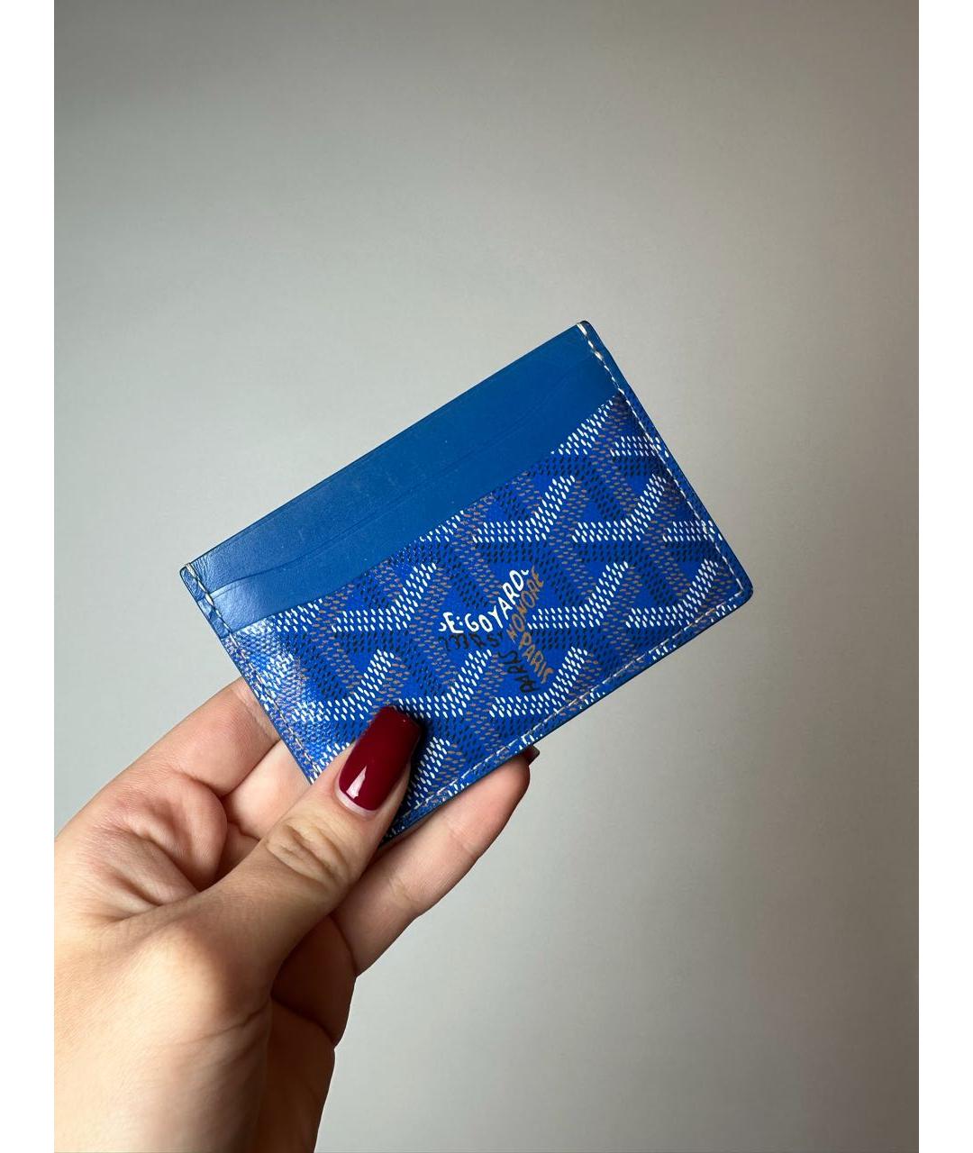 GOYARD Синий кожаный кардхолдер, фото 2