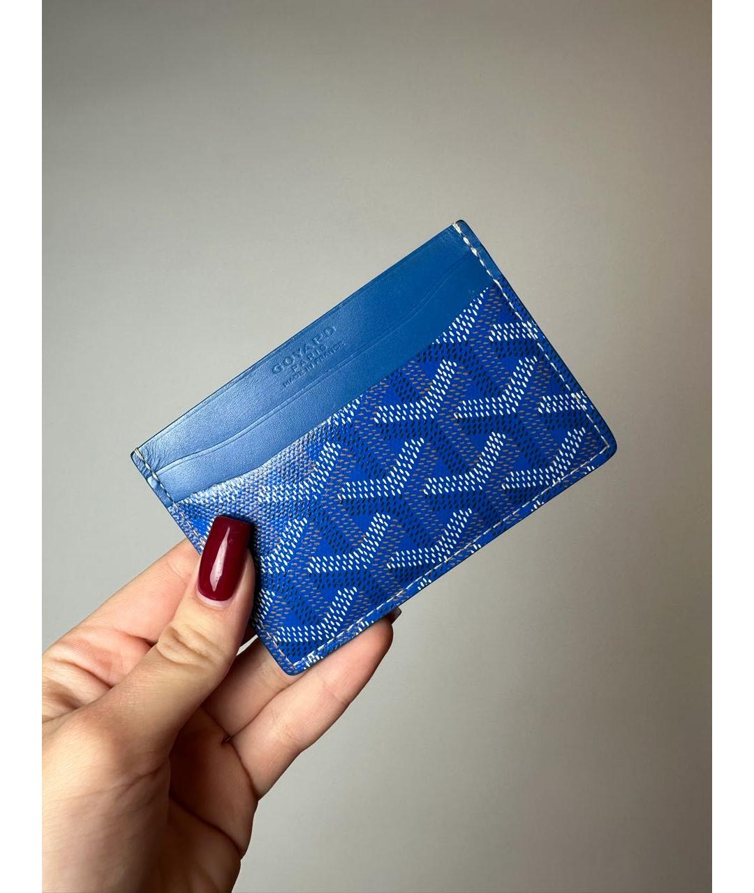 GOYARD Синий кожаный кардхолдер, фото 3