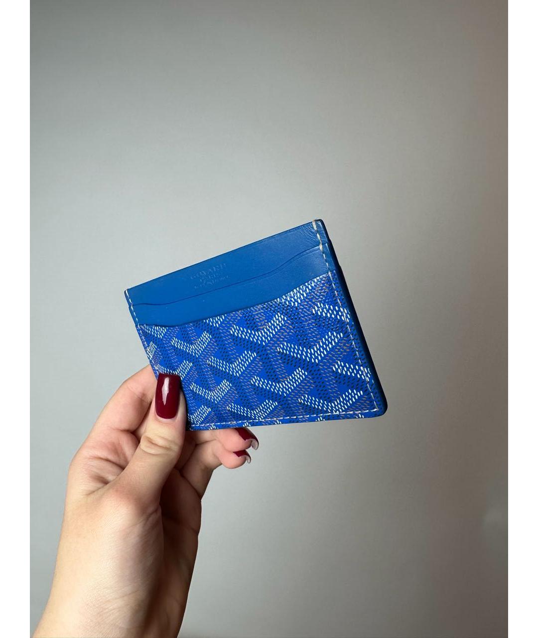 GOYARD Синий кожаный кардхолдер, фото 6
