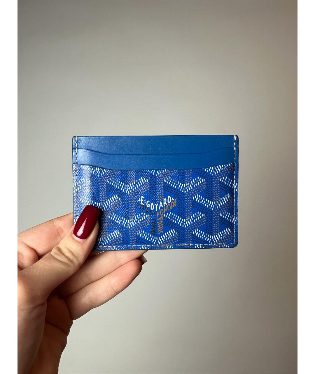 GOYARD Синий кожаный кардхолдер, фото 4