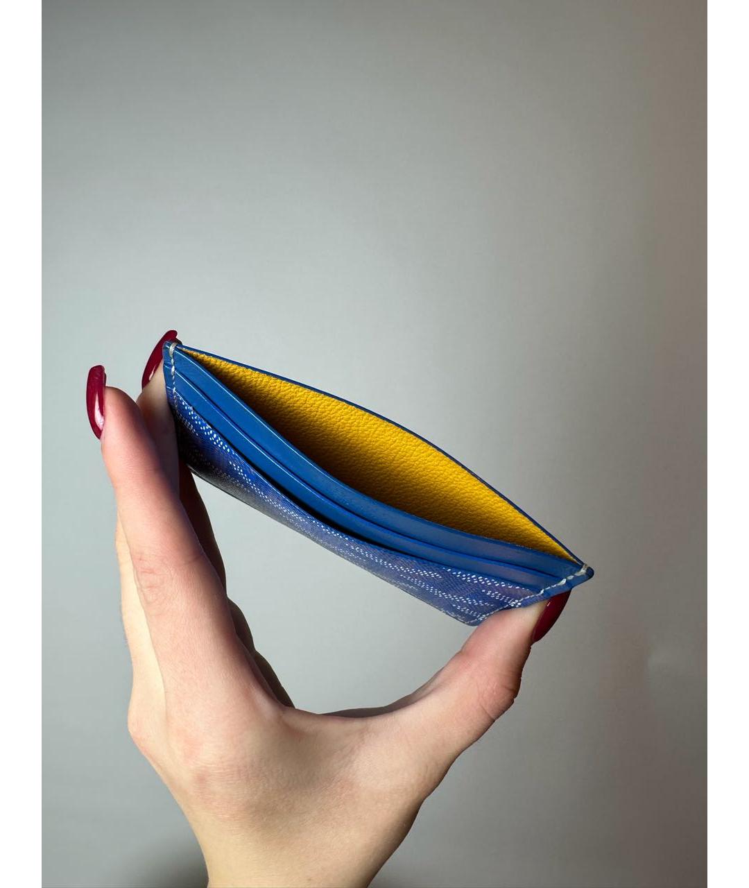 GOYARD Синий кожаный кардхолдер, фото 8