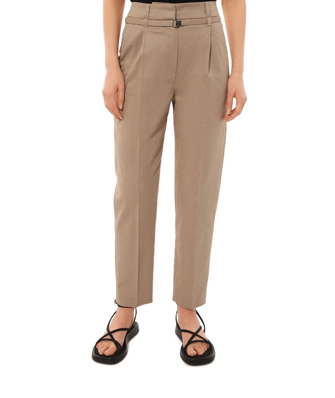 BRUNELLO CUCINELLI Бежевые хлопковые прямые брюки, фото 3