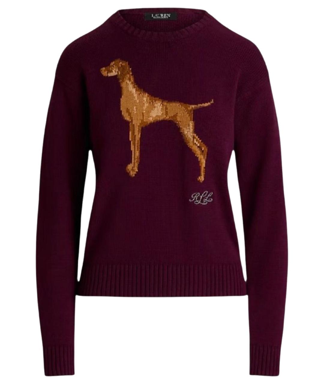 RALPH LAUREN Бордовый хлопковый джемпер / свитер, фото 1