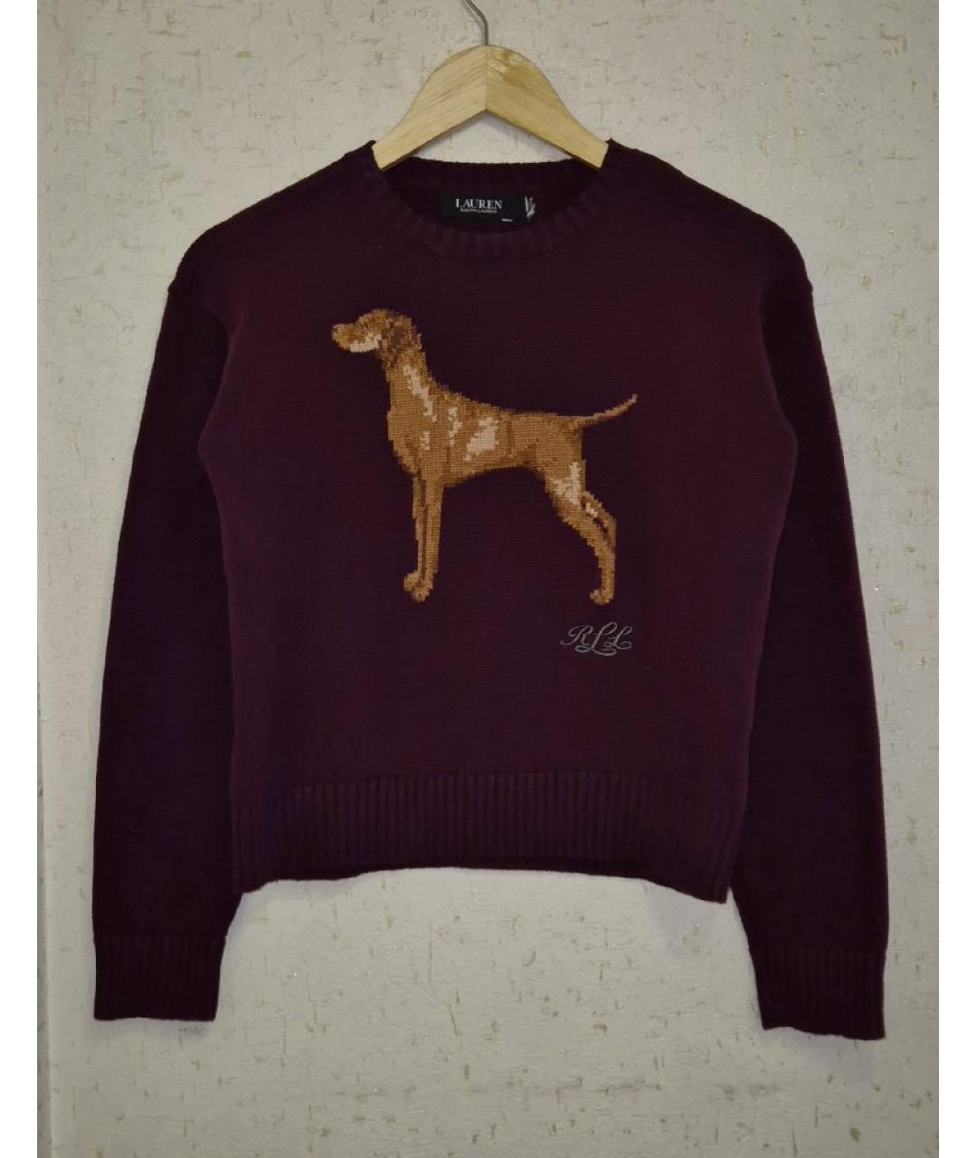 RALPH LAUREN Бордовый хлопковый джемпер / свитер, фото 6