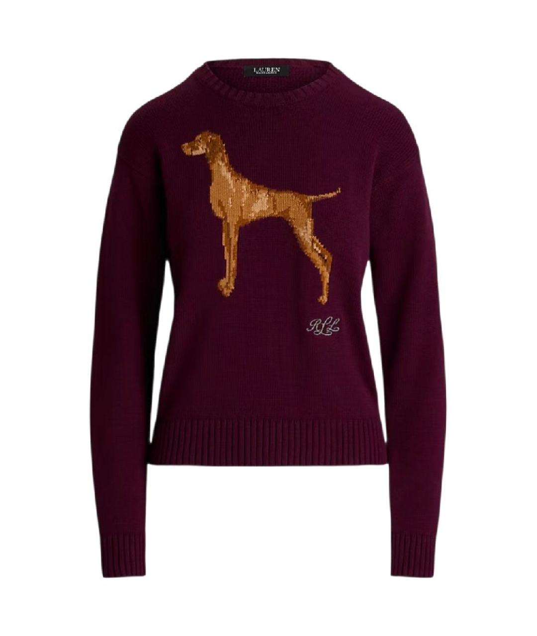RALPH LAUREN Бордовый хлопковый джемпер / свитер, фото 10