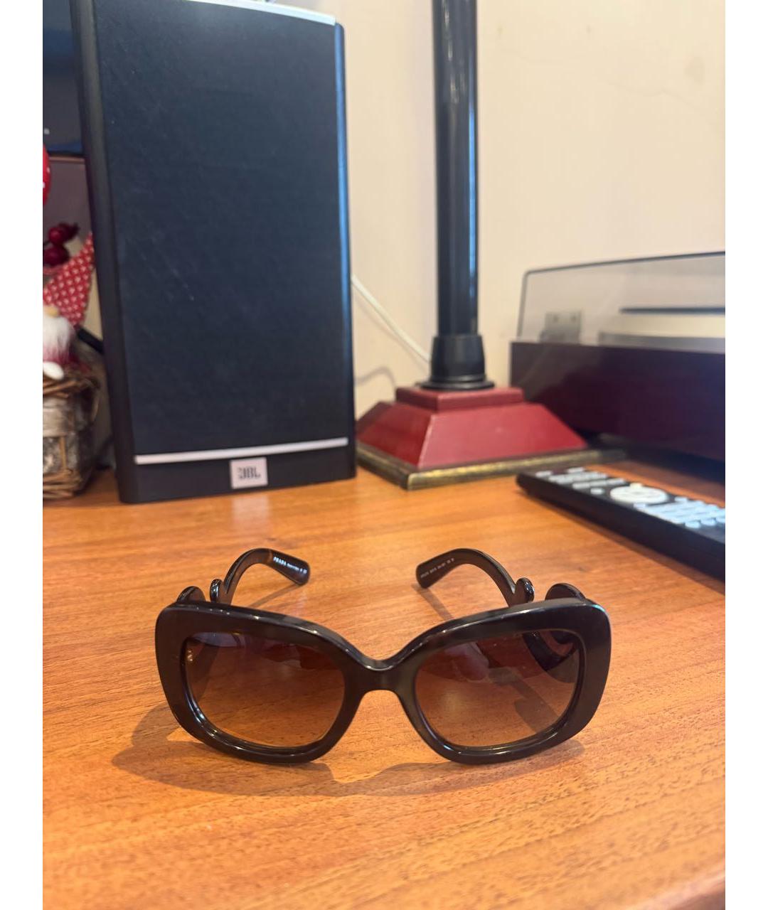 PRADA Коричневые пластиковые солнцезащитные очки, фото 5