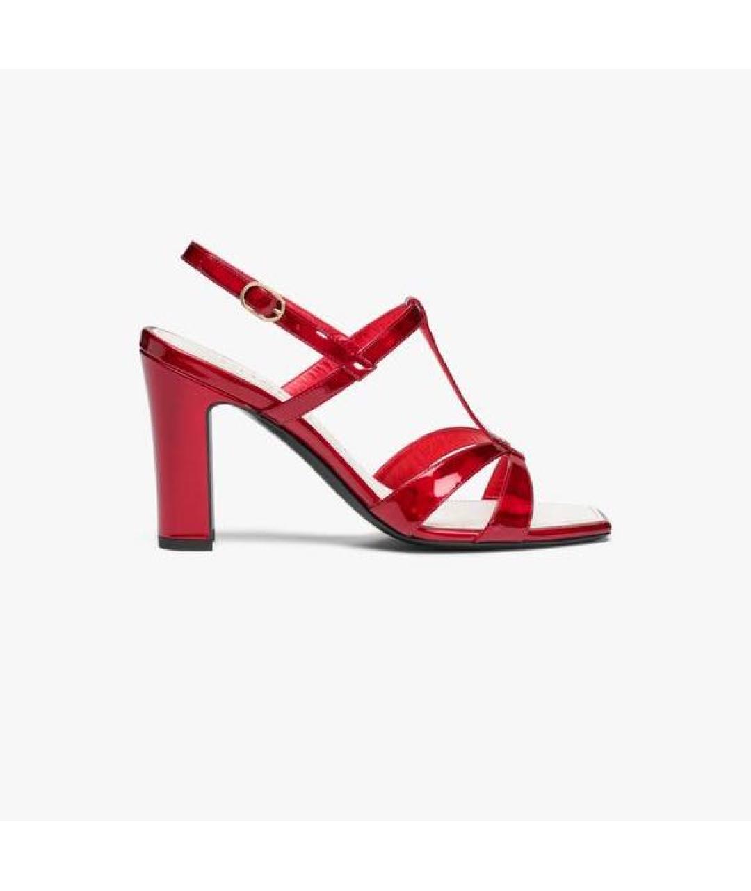 CHANEL Красные кожаные босоножки, фото 3