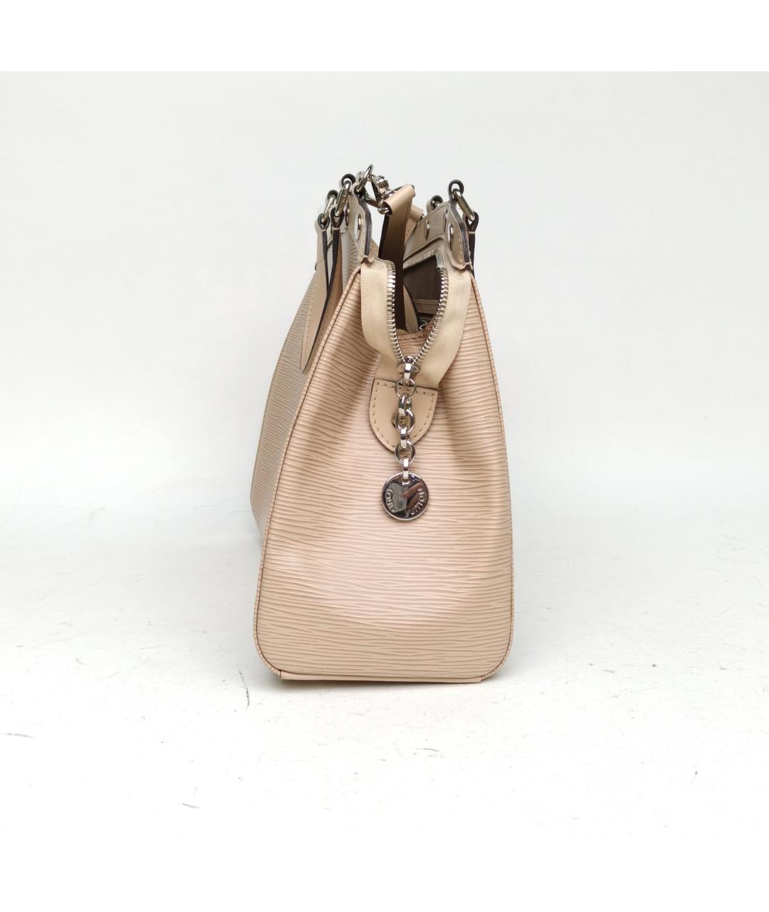 LOUIS VUITTON Бежевая кожаная сумка тоут, фото 5