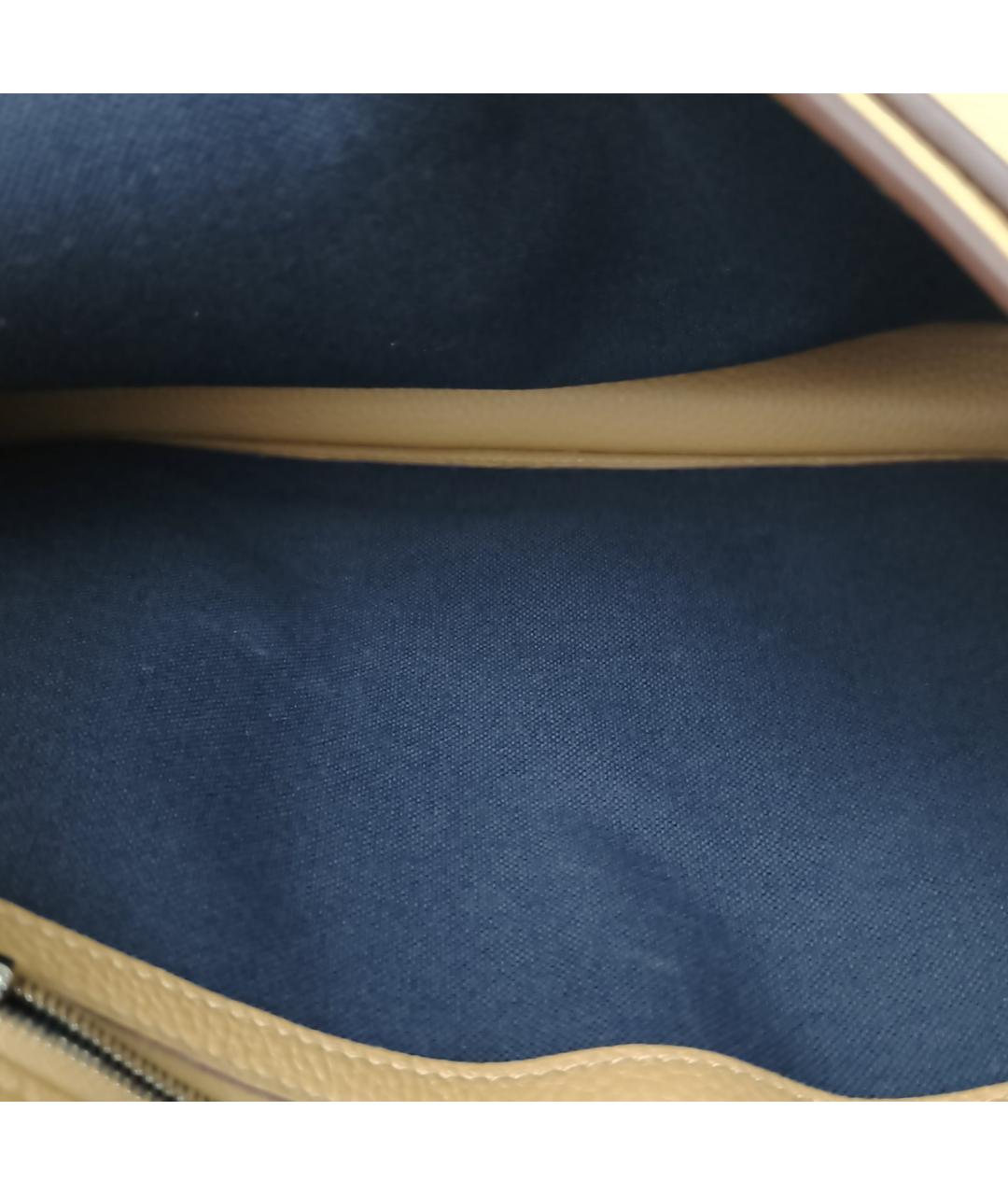 HERMES Бежевая кожаная сумка через плечо, фото 7