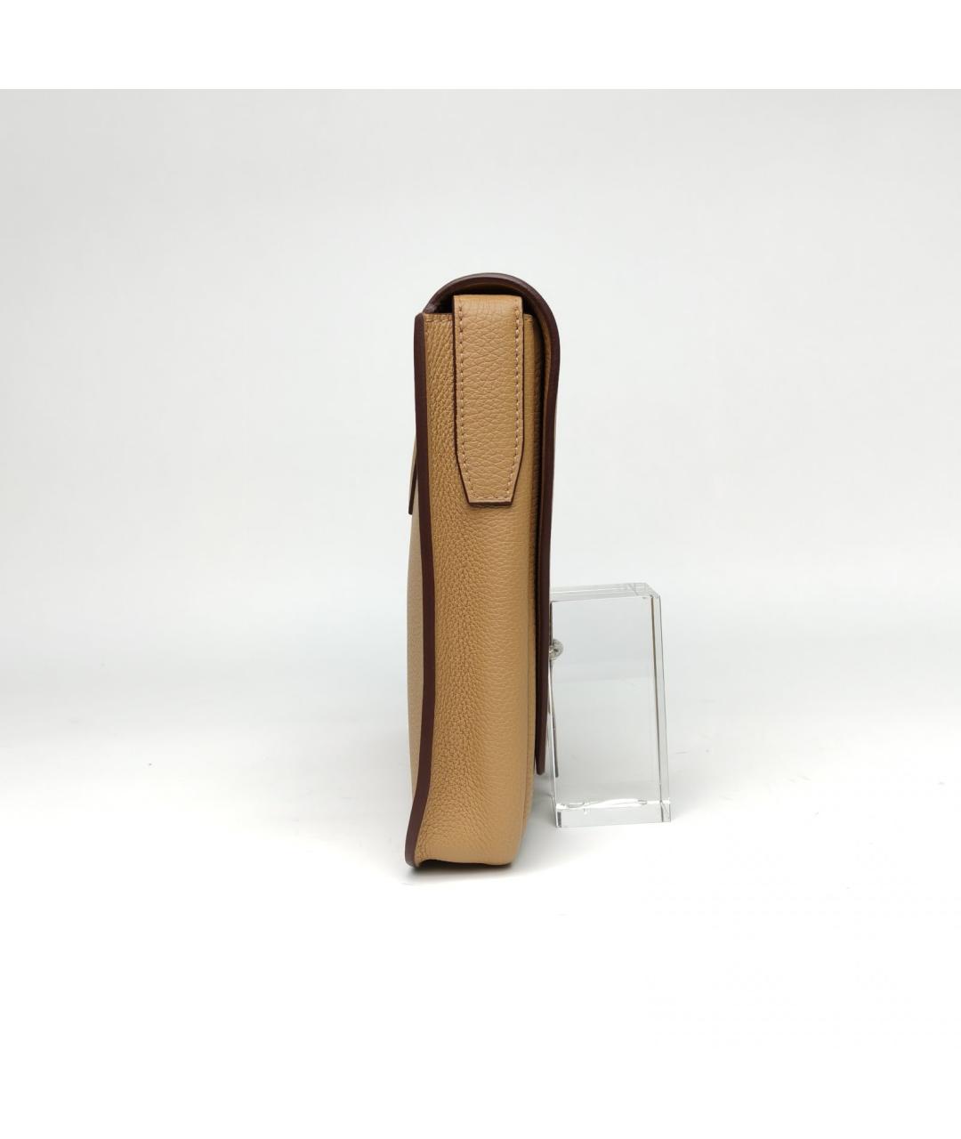 HERMES Бежевая кожаная сумка через плечо, фото 5