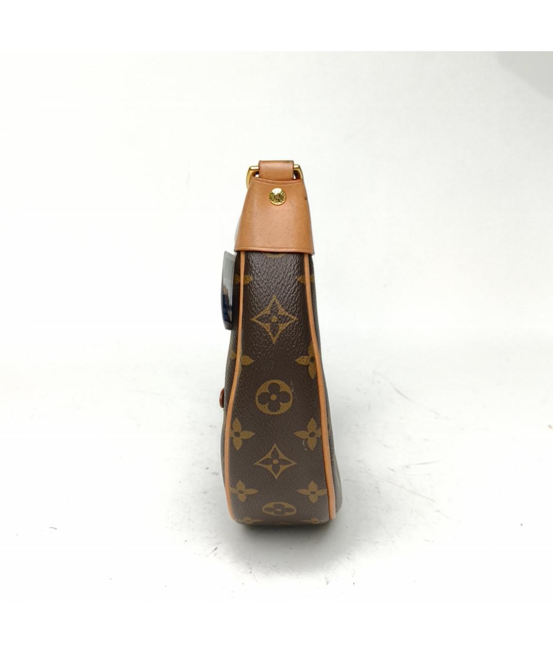 LOUIS VUITTON Коричневая кожаная сумка через плечо, фото 3