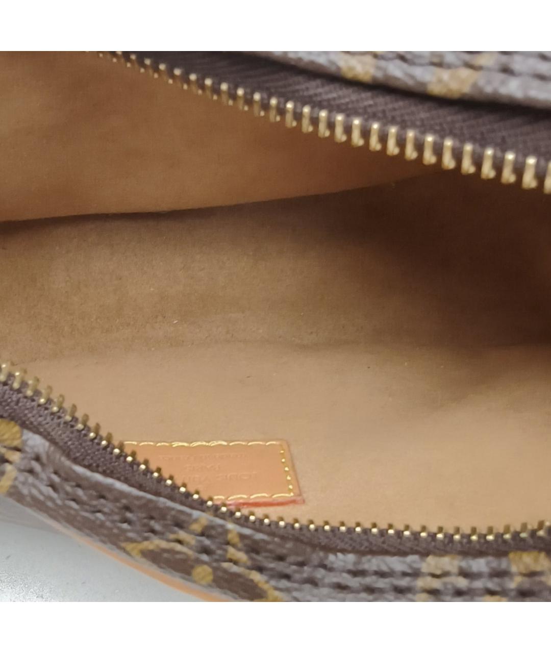 LOUIS VUITTON Коричневая кожаная сумка через плечо, фото 8