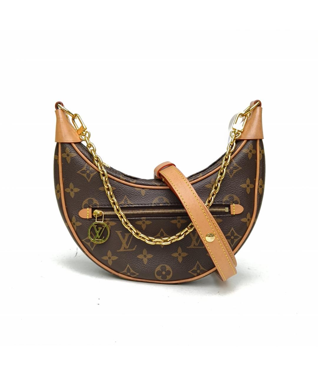 LOUIS VUITTON Коричневая кожаная сумка через плечо, фото 2