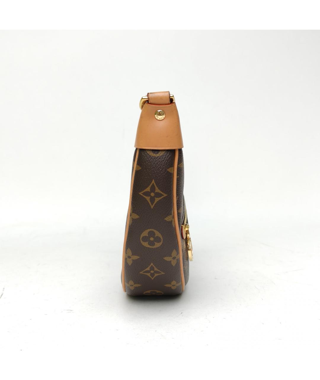 LOUIS VUITTON Коричневая кожаная сумка через плечо, фото 5