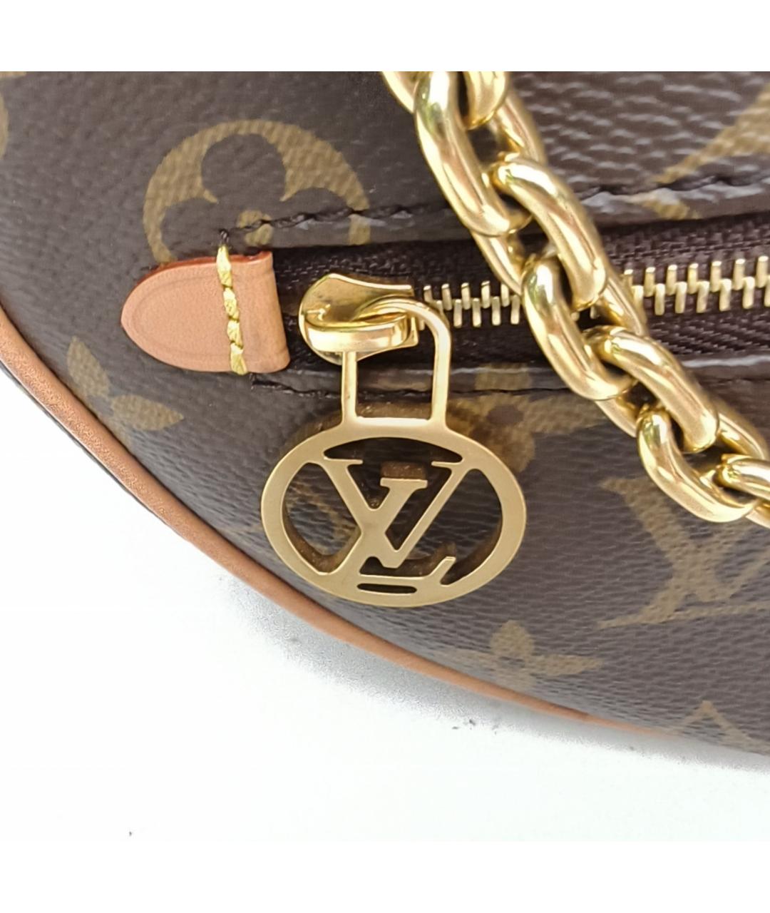 LOUIS VUITTON Коричневая кожаная сумка через плечо, фото 7