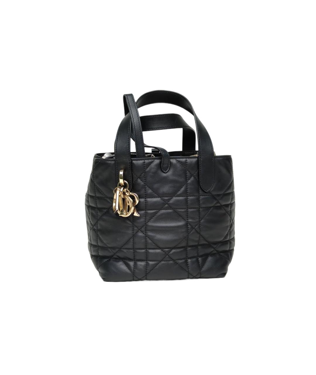 CHRISTIAN DIOR Черная кожаная сумка тоут, фото 10