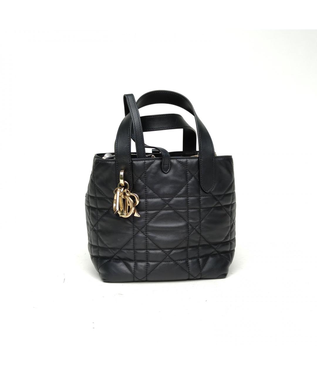 CHRISTIAN DIOR Черная кожаная сумка тоут, фото 2