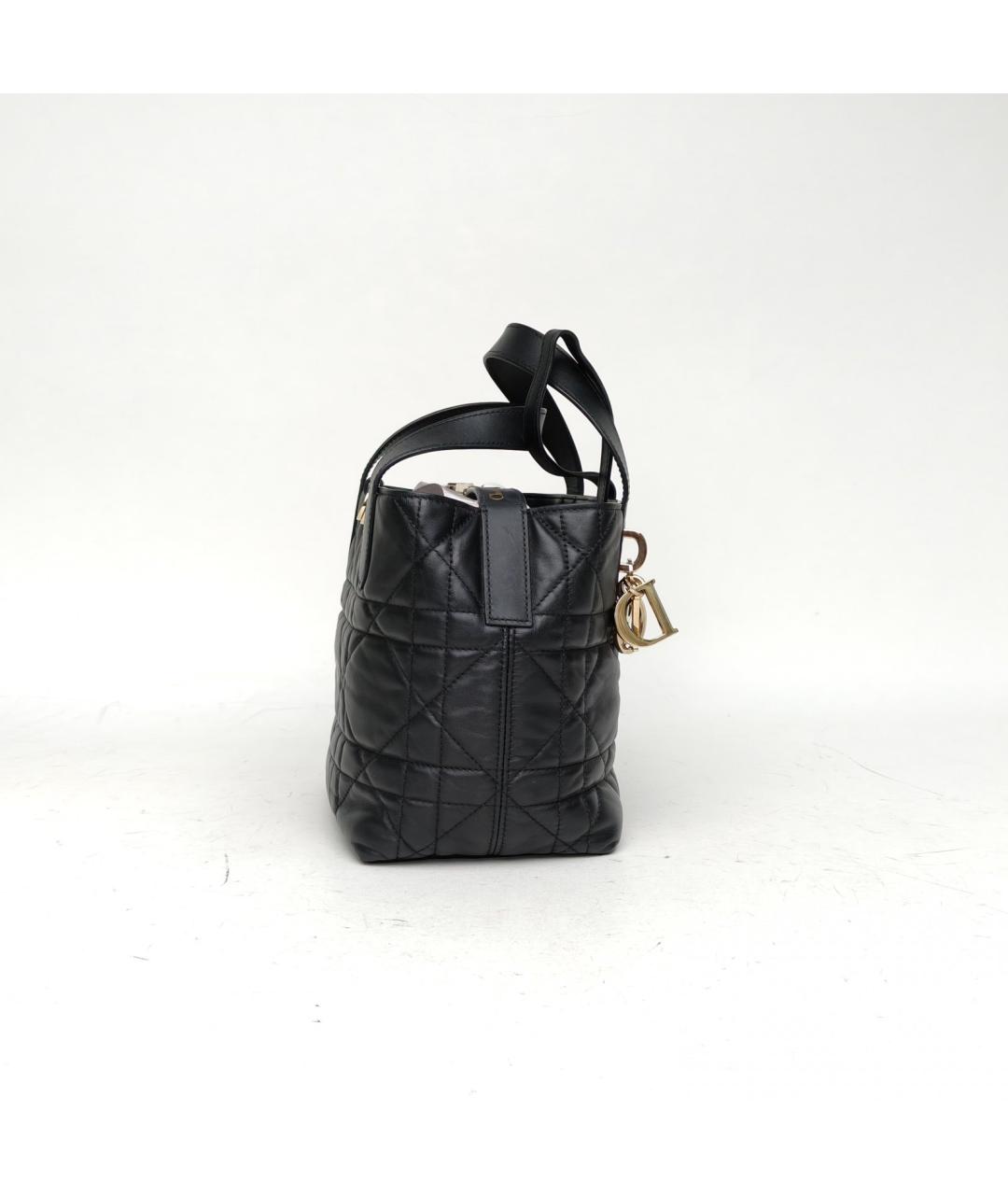 CHRISTIAN DIOR Черная кожаная сумка тоут, фото 5