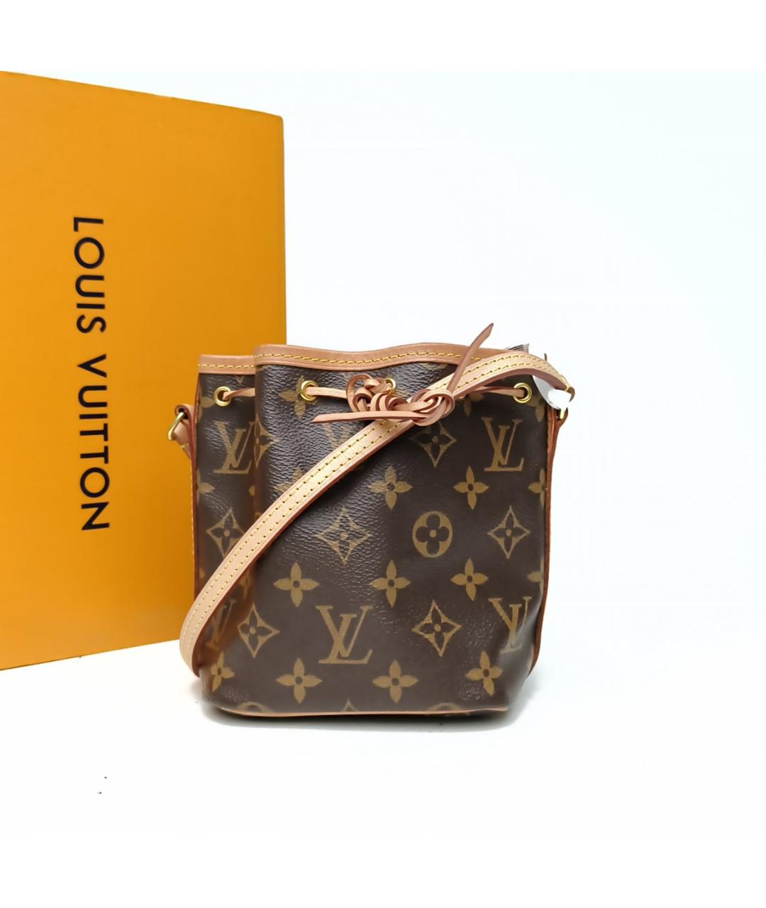 LOUIS VUITTON Коричневая кожаная сумка через плечо, фото 8