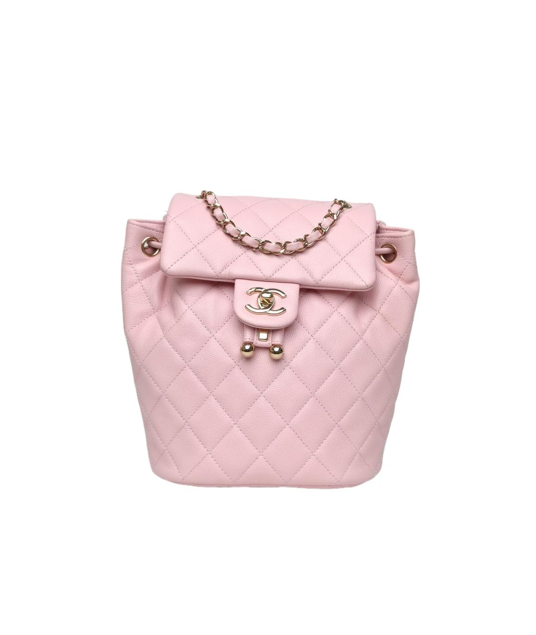 CHANEL Розовый кожаный рюкзак, фото 10