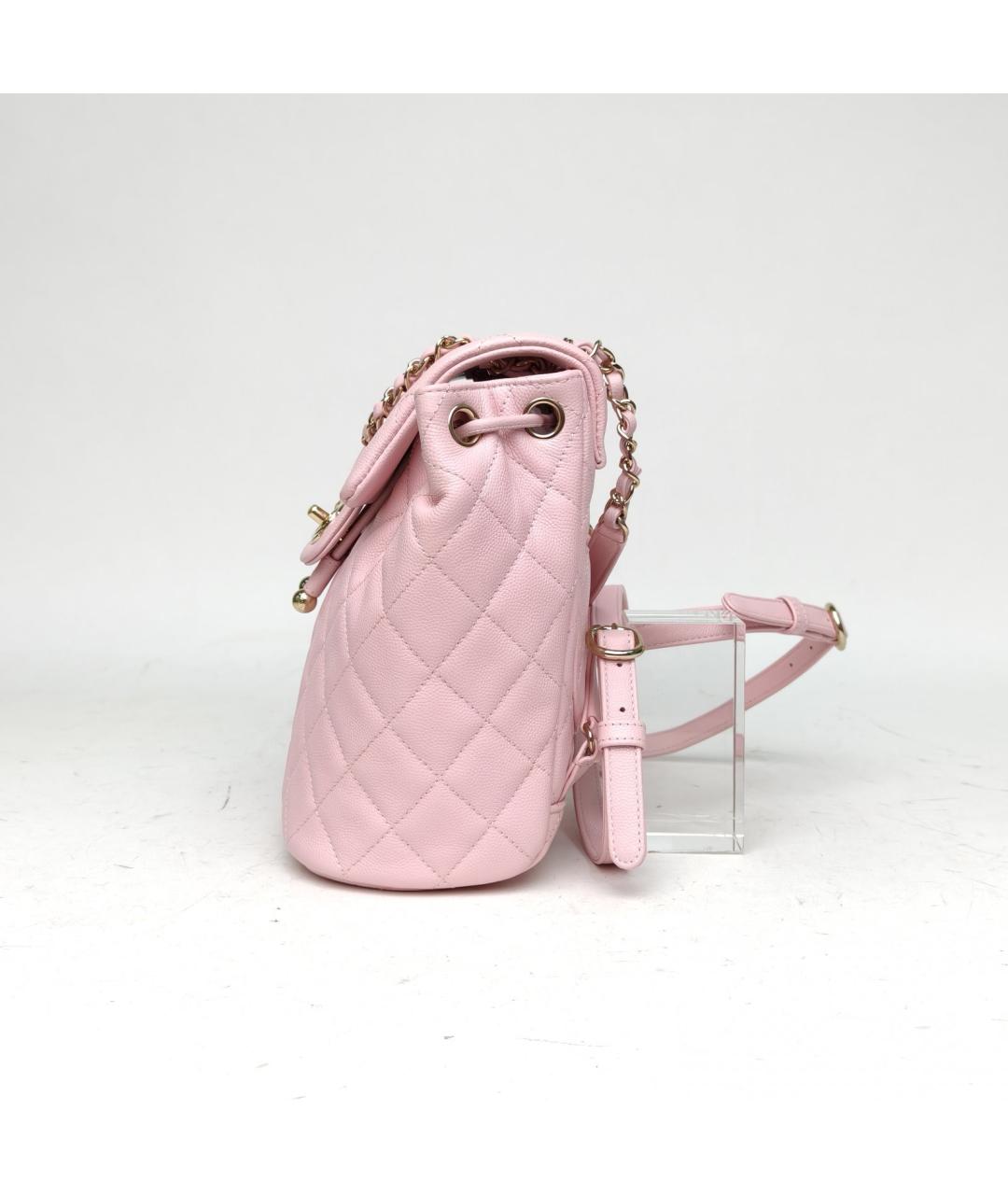 CHANEL Розовый кожаный рюкзак, фото 3