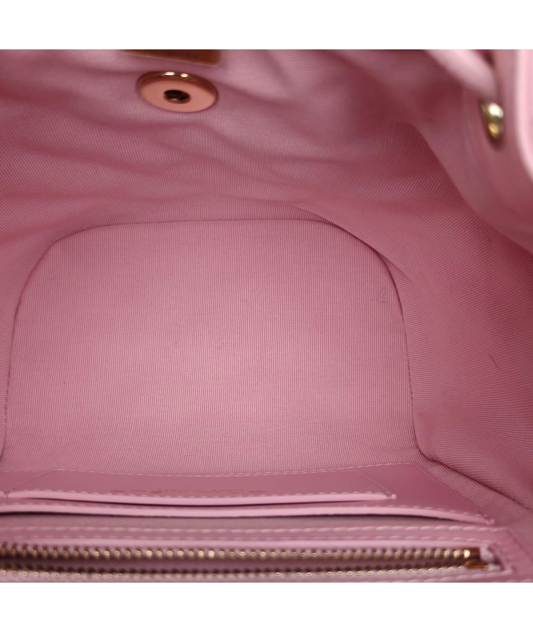 CHANEL Розовый кожаный рюкзак, фото 8