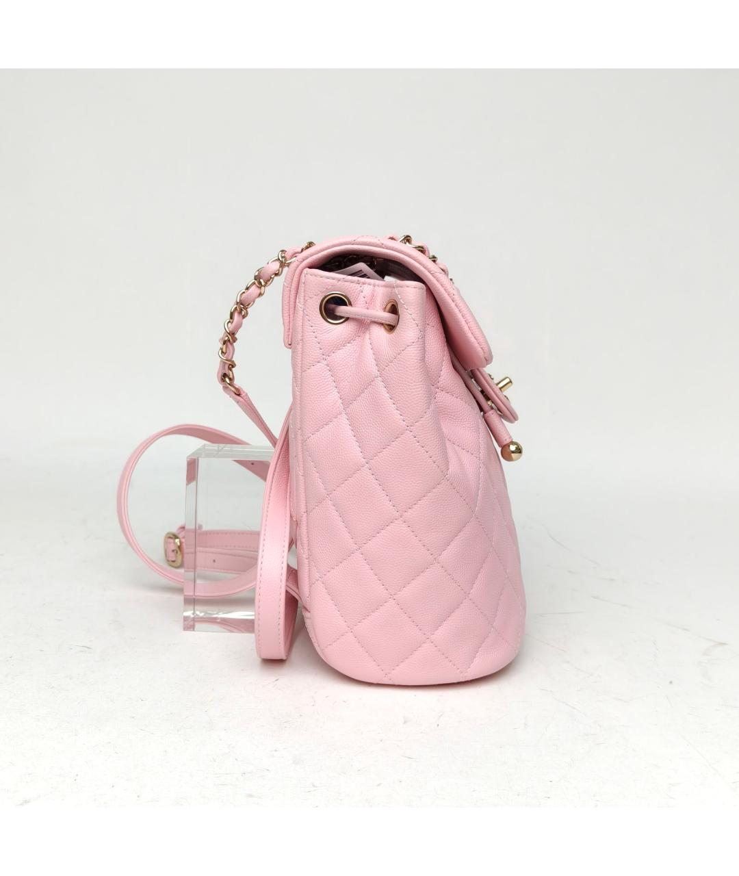 CHANEL Розовый кожаный рюкзак, фото 5