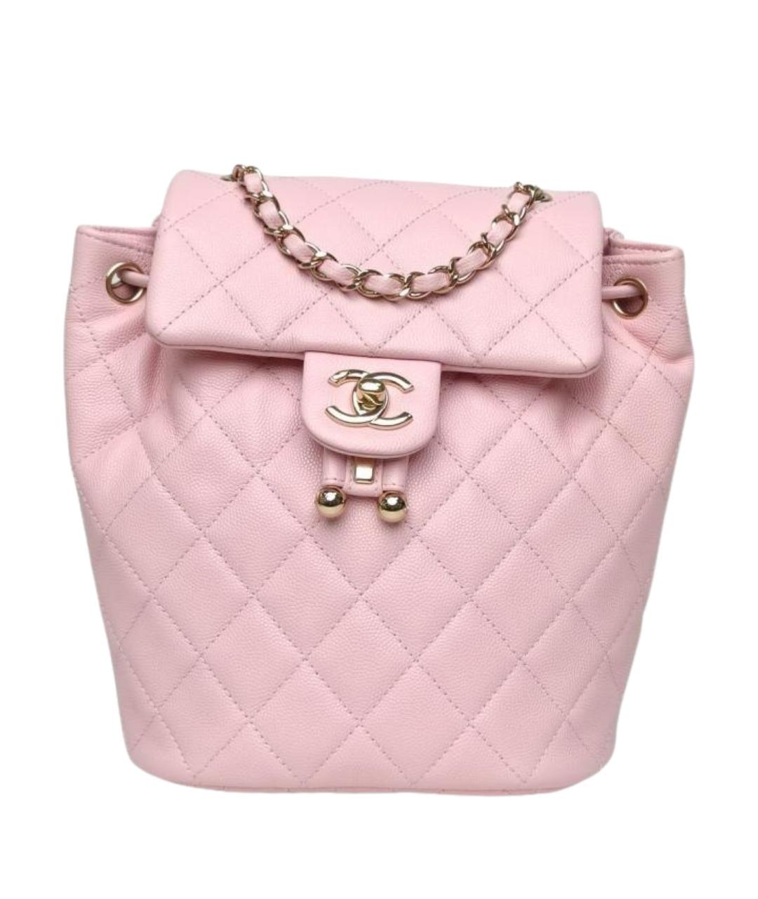 CHANEL Розовый кожаный рюкзак, фото 1