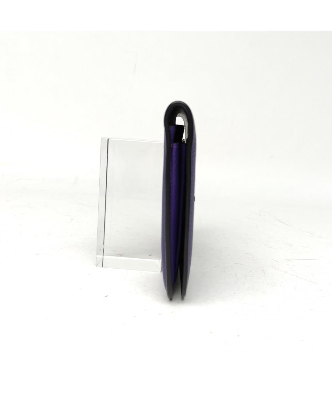 HERMES Фиолетовый кожаный кошелек, фото 5