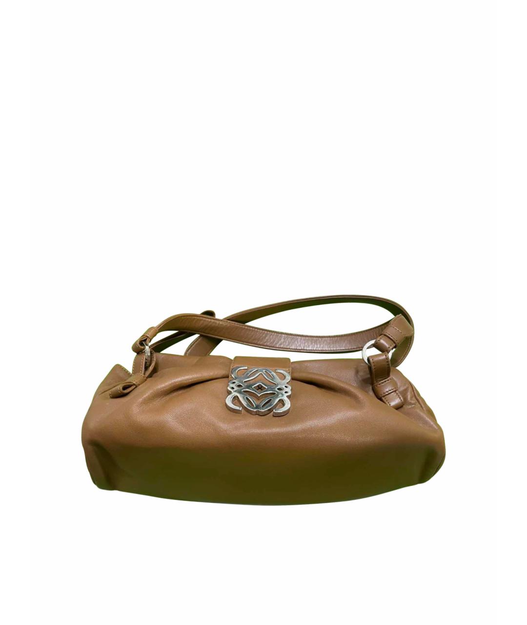 LOEWE Коричневая кожаная сумка через плечо, фото 1