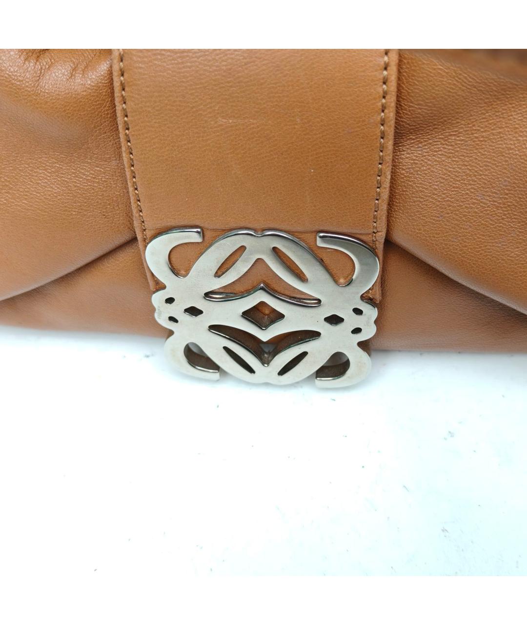 LOEWE Коричневая кожаная сумка через плечо, фото 4