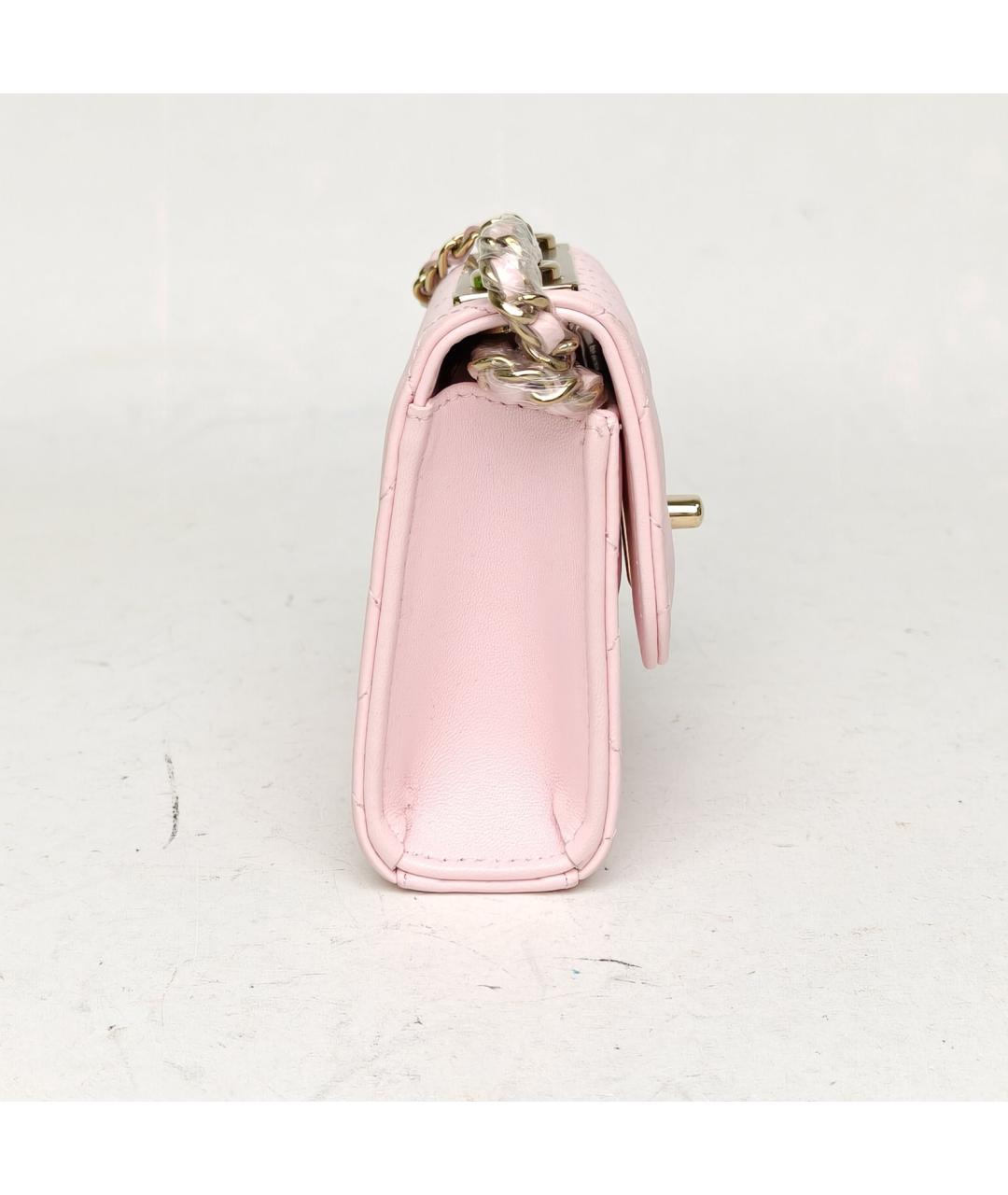 CHANEL Розовая кожаная сумка через плечо, фото 5