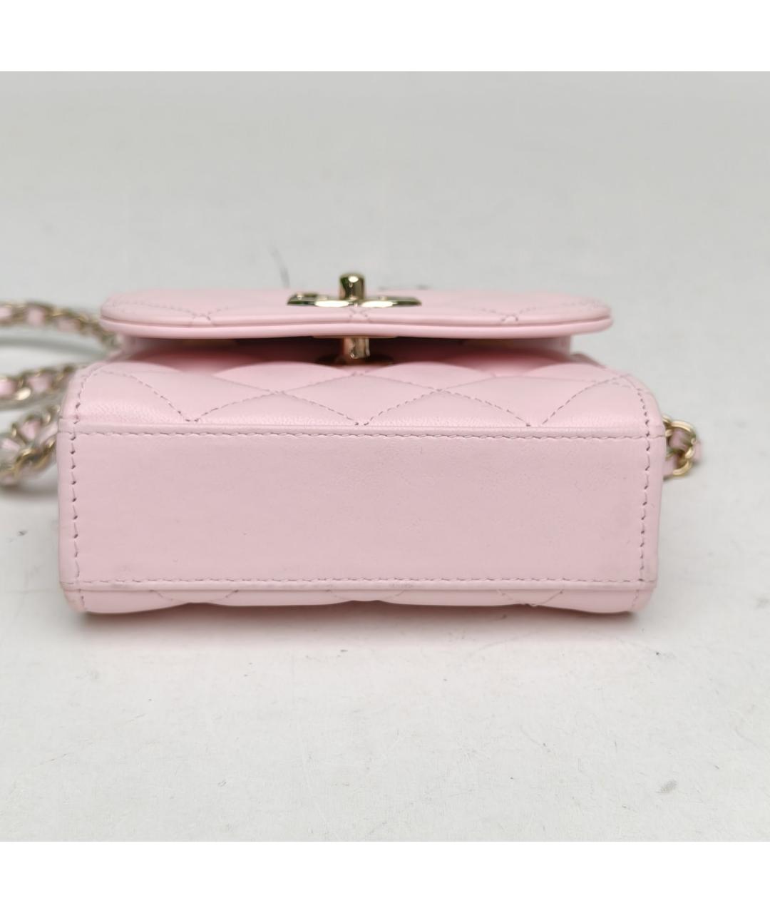 CHANEL Розовая кожаная сумка через плечо, фото 6