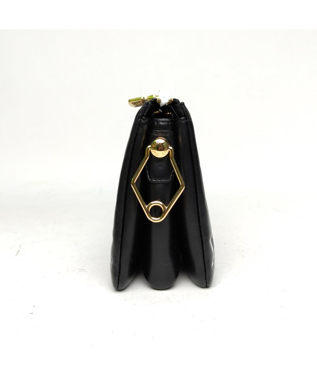LOUIS VUITTON Черная кожаная сумка через плечо, фото 5