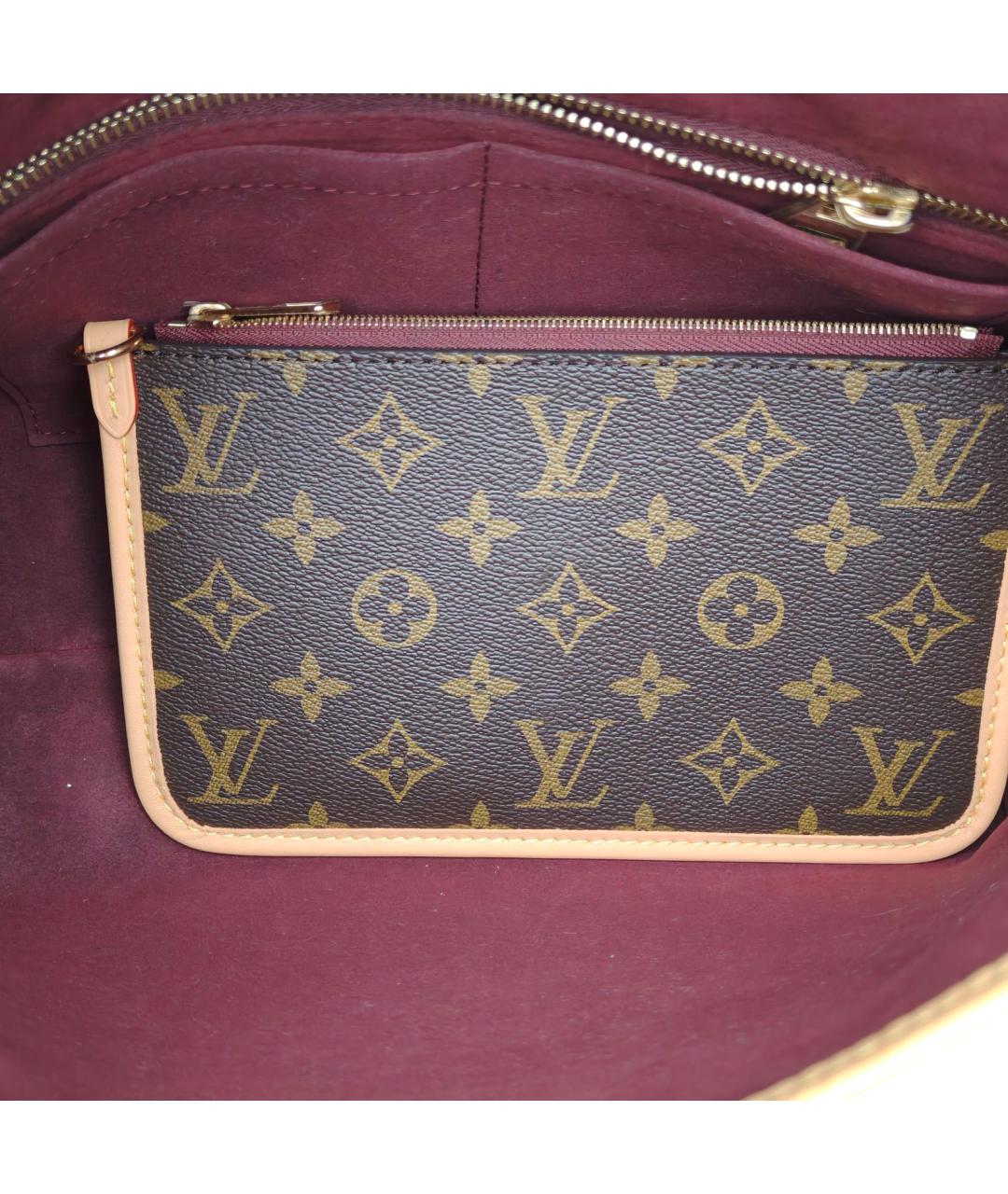 LOUIS VUITTON Коричневая кожаная сумка через плечо, фото 8