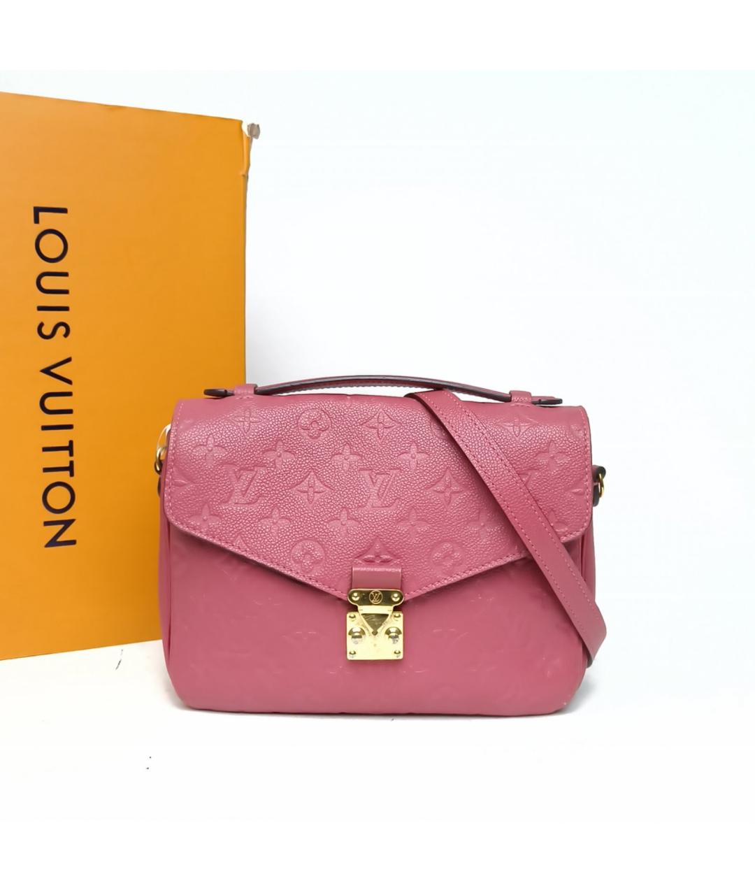 LOUIS VUITTON Розовая кожаная сумка через плечо, фото 9