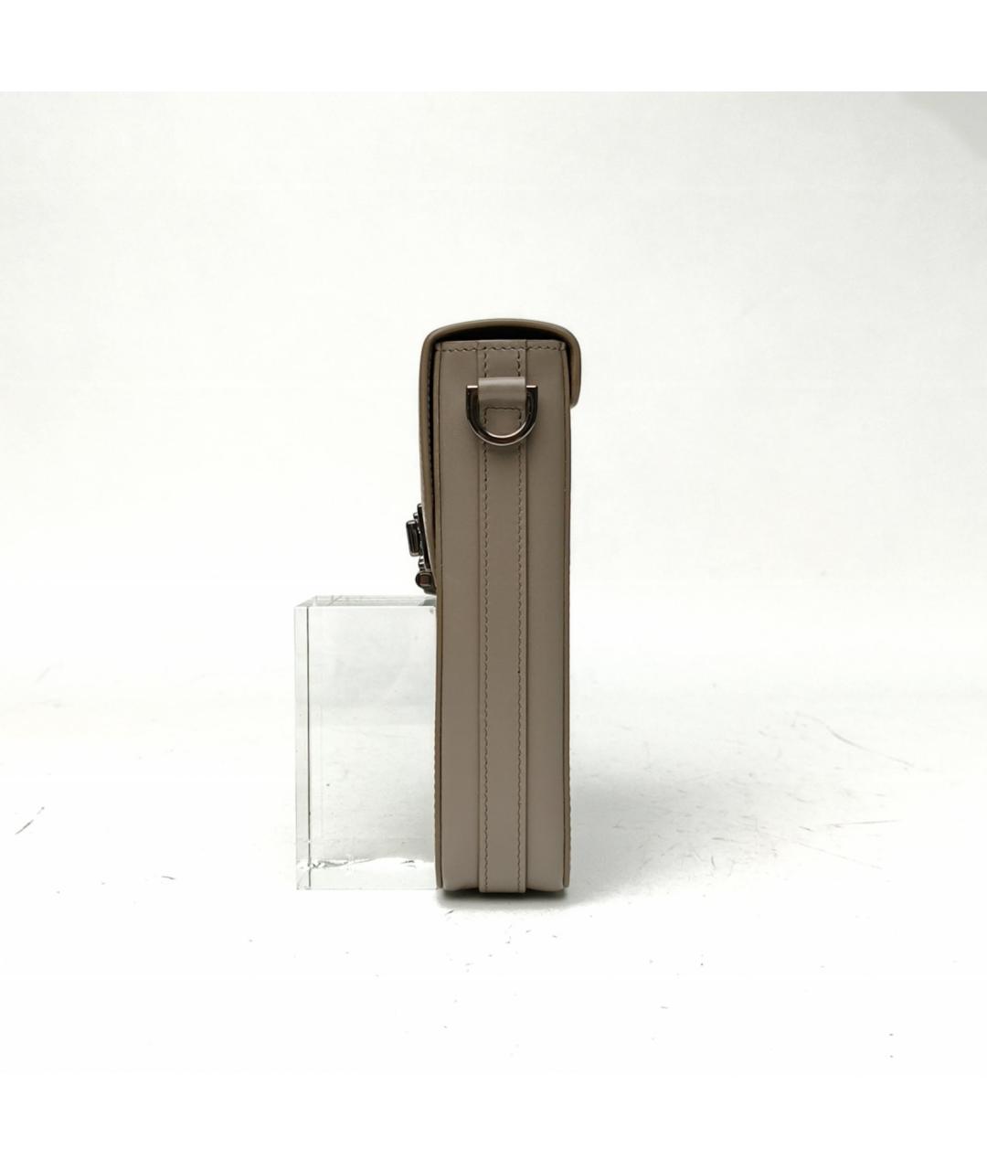 CHRISTIAN DIOR Серая кожаная сумка на плечо, фото 3