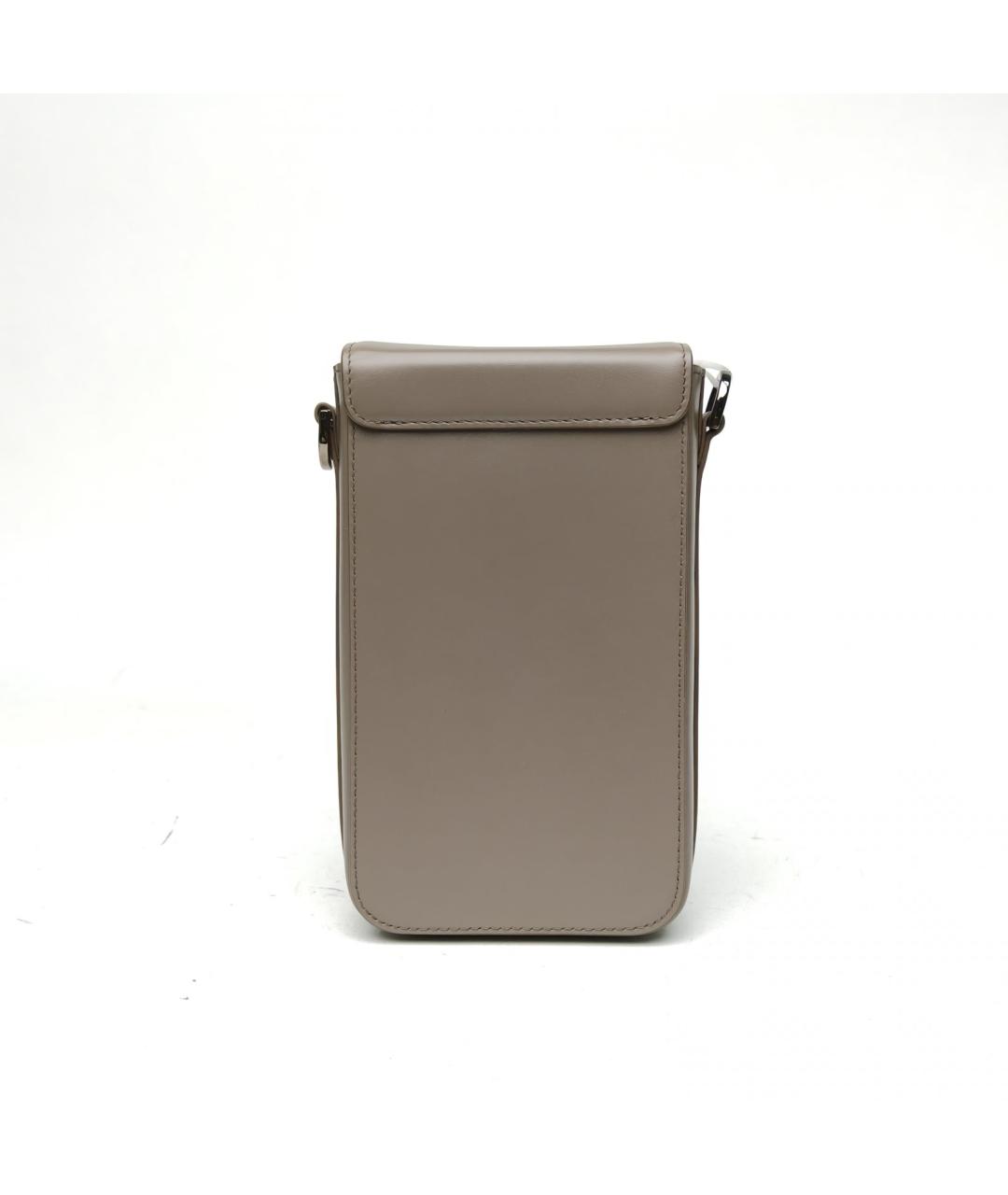 CHRISTIAN DIOR Серая кожаная сумка на плечо, фото 4