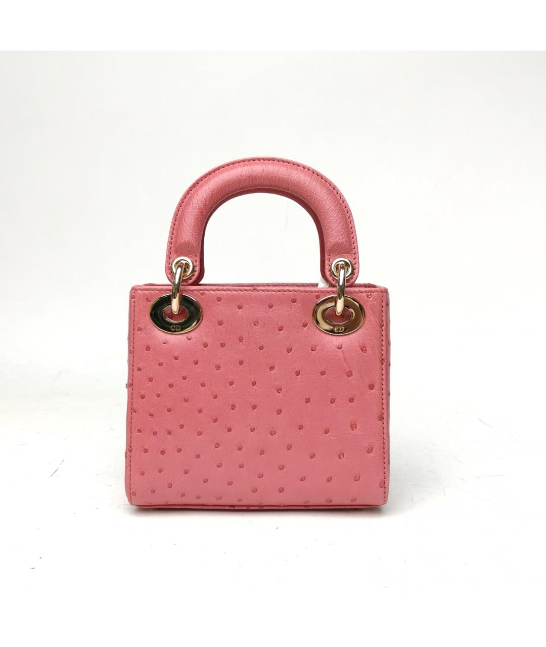 CHRISTIAN DIOR Розовая сумка через плечо из экзотической кожи, фото 4